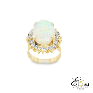 Elegant Opal Ring with Diamonds