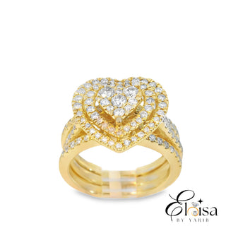 14Kt Three in My Heart Diamond Ring