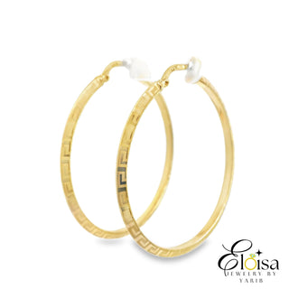 14Kt VS Design Hoops Earrings