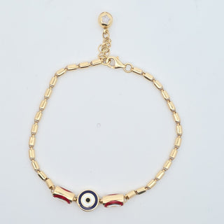 14Kt Barrel with Eye Bracelet