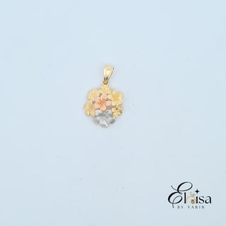 14kt Tri Color Flower Pendant