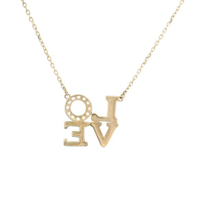 14Kt LOVE Block Necklace