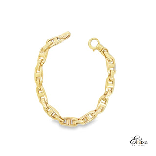 14Kt Ultra Fancy Hollow Marina Bracelet