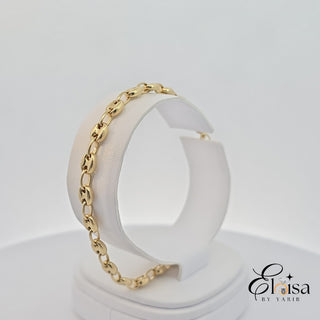 14Kt Semi Solid Marina Puff Link Bracelet 5 MM 8.25"