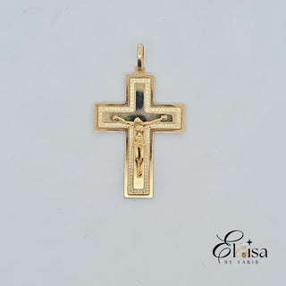 14Kt Solid Cross with DC Design pendant  44.7MM