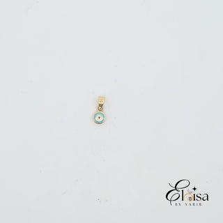 14K Enamel  Round Eye Pendant