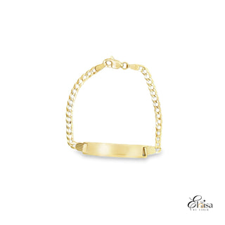 14Kt Solid Baby ID Bracelet Curb Link 3MM 5.5"