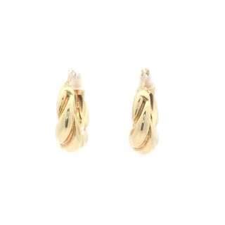 14Kt Solid Gradient Hoops Earrings With Design 17 MM