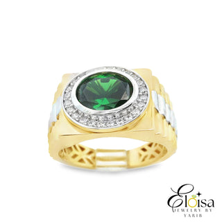 Green Oval Zirconia With Side Watch Design