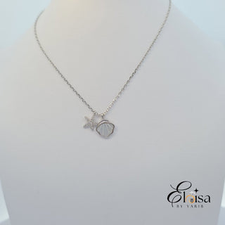 SS925 Starfish and Seashell Necklace