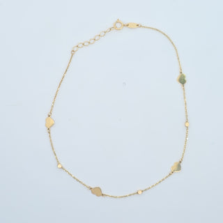 14Kt Gold Heart Anklet