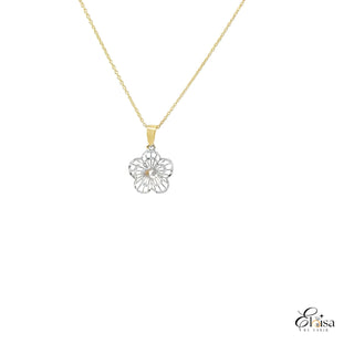 Filigree Two Tones Flower Necklace