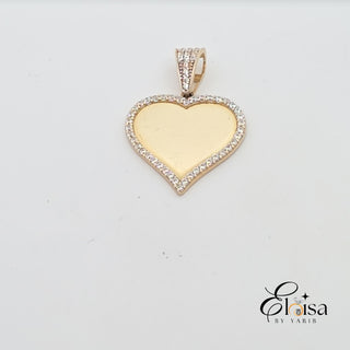 14K Engravable Heart  Pendant