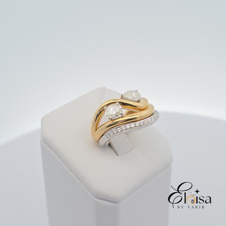 18Kt LAB Diamond Three in One Fashion Ring Two Tones