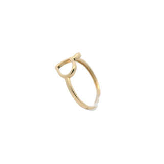Open Heart-Shaped Cursive Ring
