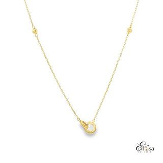 14Kt Two Connect Circle Necklace