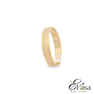 14Kt Satin wedding band combined with high polish