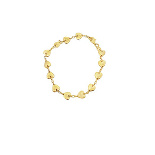 14Kt Polish Heart Bracelet