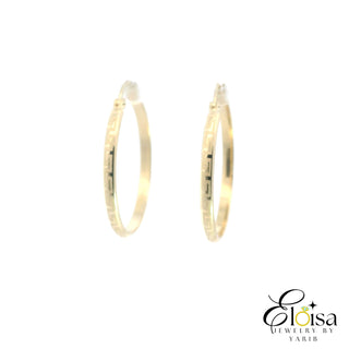 14Kt VS Media Caña Hoops Earrings 27MM