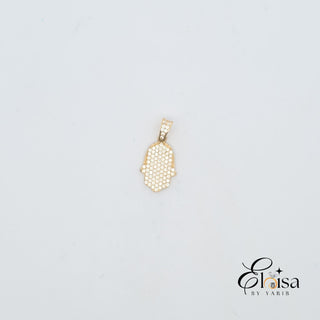 14Kt Hamsa MP Cubic Zirconia Pendant