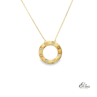 Open Circle with Design CT Necklace