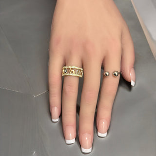 14Kt Tri Color Lucky Ring