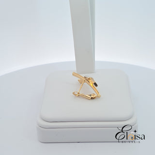 14K Two Tones X Omega Earring