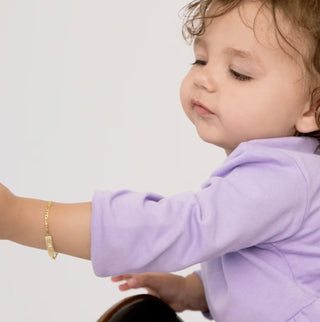 14k Classic Figaro Baby ID Bracelet