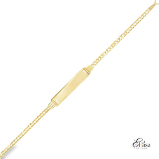 14Kt Solid Baby ID Bracelet Curb Link 2.5MM 6"