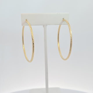 14K Fancy Classic Hoops Earrings 45 MM