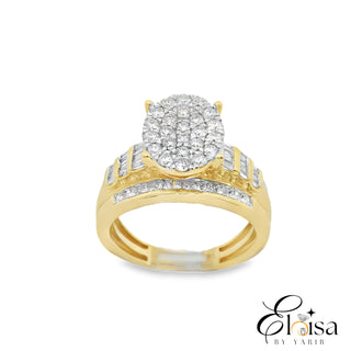 14Kt Oval Style Princess Diamond Ring