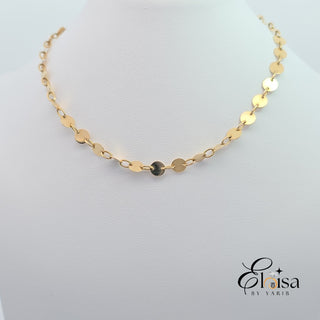 14Kt Circle Choker Necklace