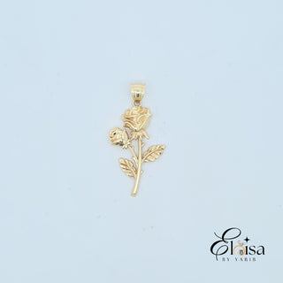 14Kt Two Roses Pendant