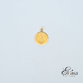 14Kt Italian Caridad del Cobre Pendant 15.8MM