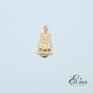 14Kt Owl with White Eyes Pendants