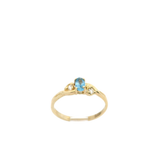 Simple Light Blue Zirconia Ring