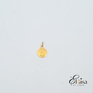 14Kt Tiny 10MM Round Medal Santa Barbara Pendant