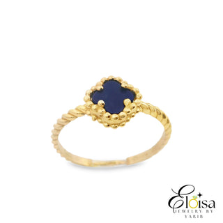 Small Lapis  Clover Twist Ring