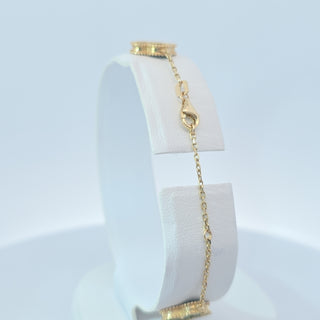 14Kt Green Five Clover 13MM Bracelet