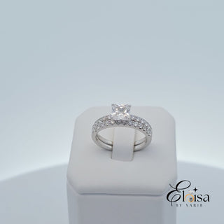 SS925 Simple Square Duo Ring - 7