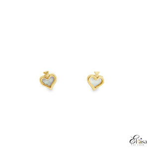 14K Ace of Heart Screwback Earrings