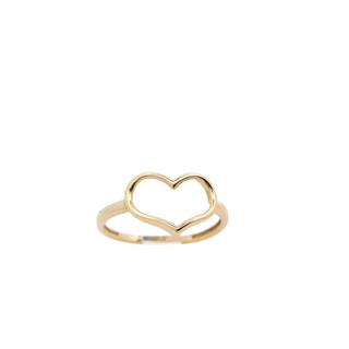 Open Heart-Shaped Cursive Ring