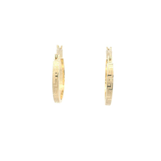 14Kt Square Round Vs Design Hoops Earrings 17MM