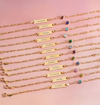 14k Gold Cubic Zirconia Birthstone Bracelet