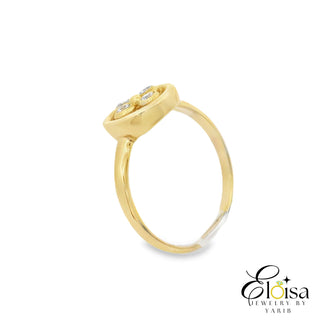14Kt Flower in Bezel Ring