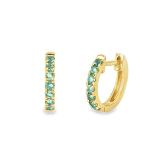 Green Garnet Huggies Earring