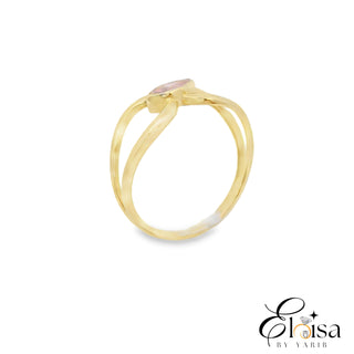 14Kt Open with Side Way Pink Marquise Ring