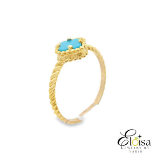 Small Turquoise  Clover Twist Ring