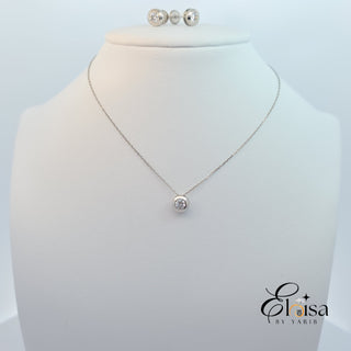 14Kt White Gold Bezel Set