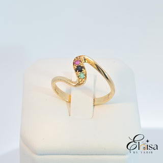 14Kt  Boomerang Semi Precious Stone Ring